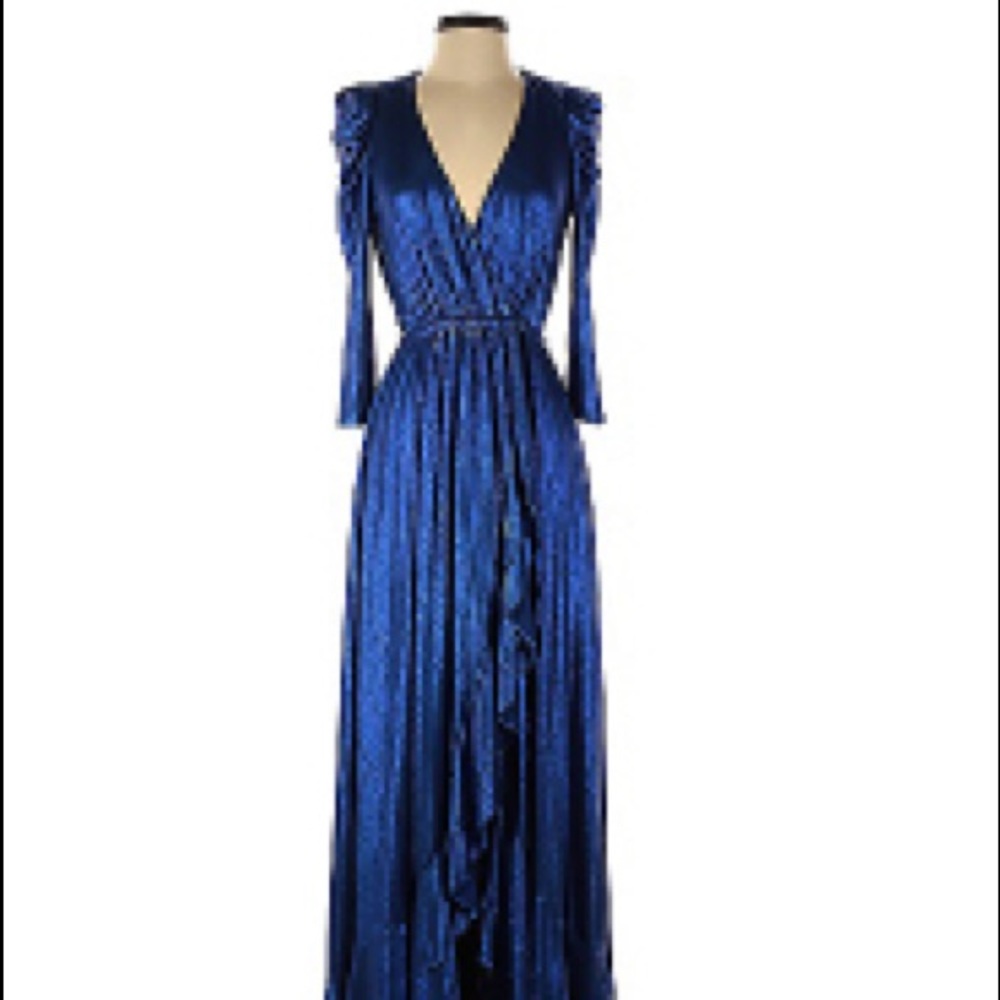 Retrofete Flora Royal Blue Maxi Wrap Dress xSmall - Picture 4 of 4